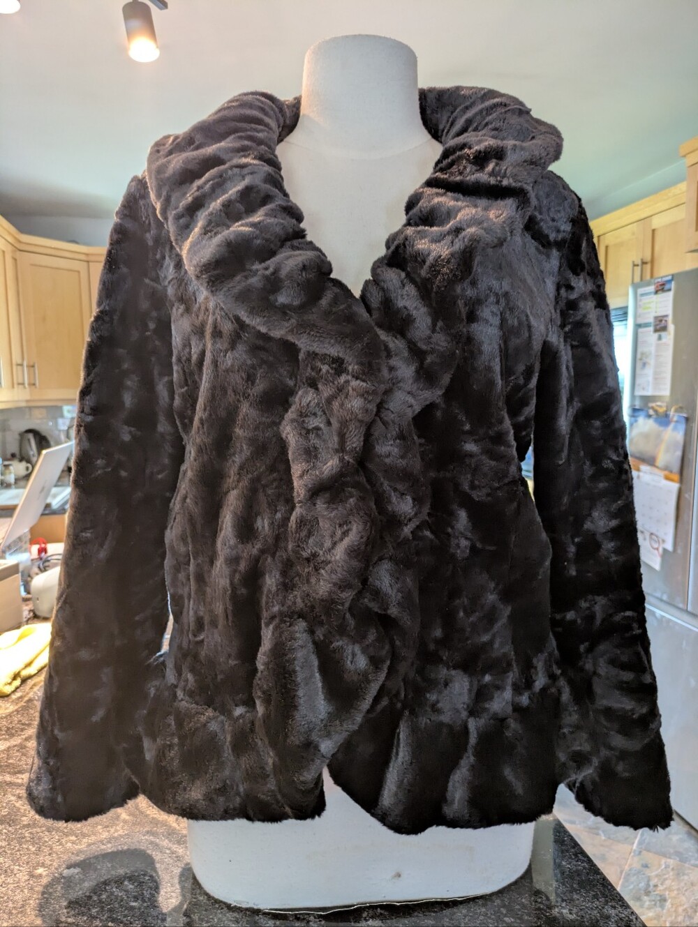 Laura Petites Black Velvet Peplum Jacket